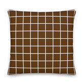 White Small Grid on Brown Decorative Throw Pillow Cushion, Pillow, $ 71.50, A Moment Of Now™